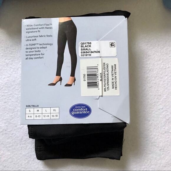Hanes NWT Comfort Soft Black Fitted Leggings for Women Size S - Picture 3 of 4